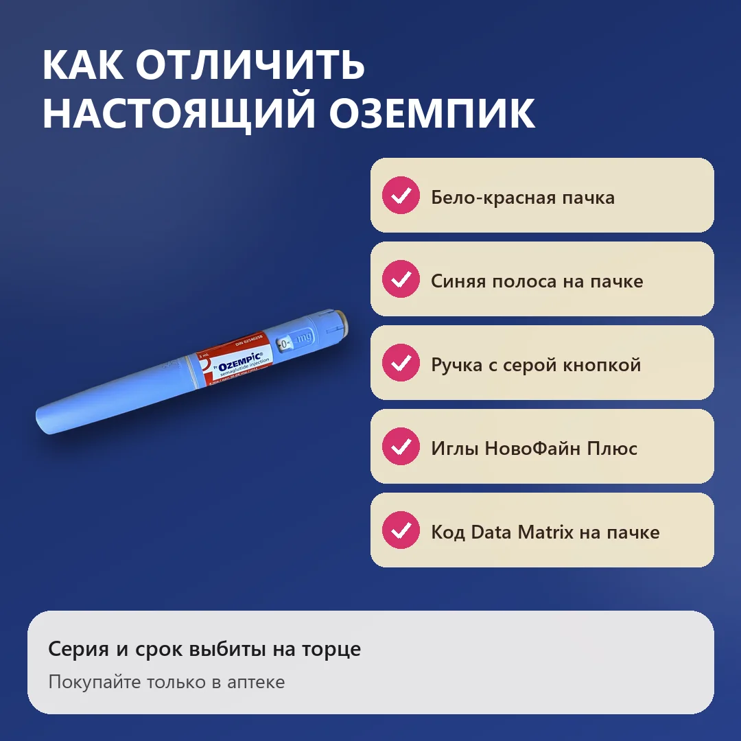 Как отличить настоящую упаковку Оземпика